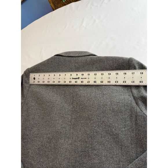 Quince Grey Herringbone Italian Wool Lanificio Nello Gori Blazer Jacket Sz Large - Picture 12 of 12